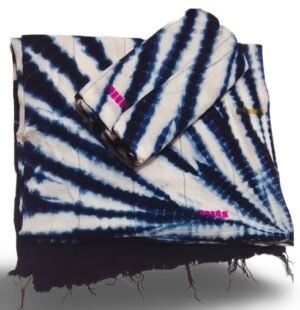 Pagne Baoulé INDIGO bleu étoilé