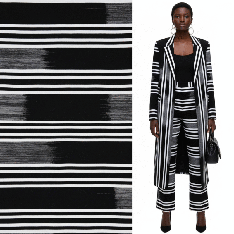 KENTE Tissu Tissé "Garde des Sages" - Émeraude et Géométrie